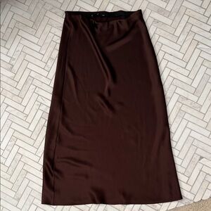 Mango Chocolate Satin Pencil Skirt